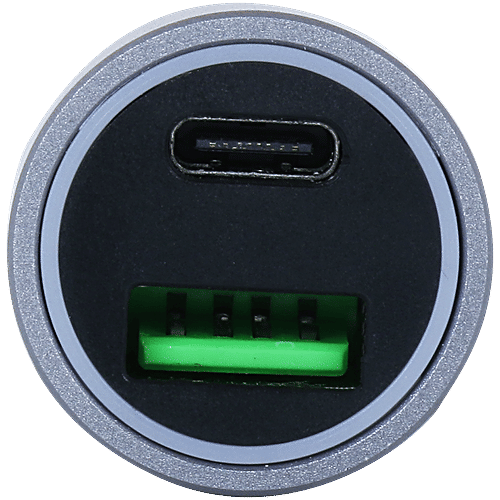 Croma QP38W 38 Watts 2 USB Ports Car Charging Adapter (Fast Charging Capability, CRST38WCHA281201, Grey), 1 Unit  