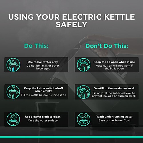 Bajaj BAJAJ KTX DLX 1500 Watt 1.5 Litre Electric Kettle with Auto Shut Off (Black), 1 Unit  