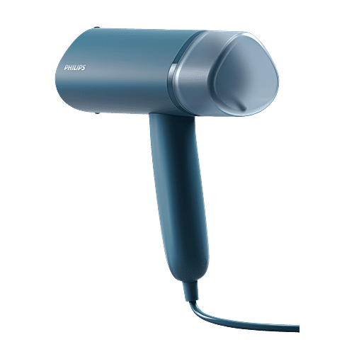 Philips India 3000 Series 1000 Watts 100ml Handheld Garment Steamer (Foldable, STH3000/20, Reno Blue), 1 Unit  