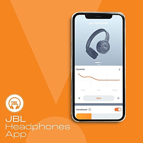 JBL JBL Tune JBLT520BTBLU Bluetooth Headphone with Mic (Pure Bass Sound, On Ear, Blue), 1 Unit  