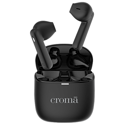 Croma CRSE030EPA016501 TWS Earbuds (Sweat & Water Resistant, Upto 32 Hours Playback, Black & Grey), 1 Unit  