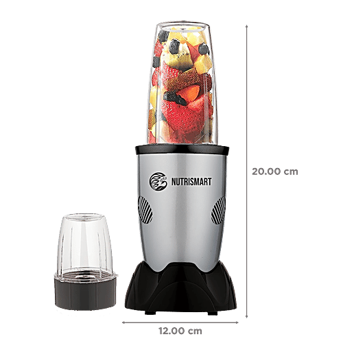 Nutrismart Nutriblend 500 Watt 2 Jars Mixer Grinder (22000 RPM, Overload Protection, Silver), 1 Unit
