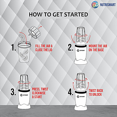 Nutrismart Nutriblend 500 Watt 2 Jars Mixer Grinder (22000 RPM, Overload Protection, Silver), 1 Unit