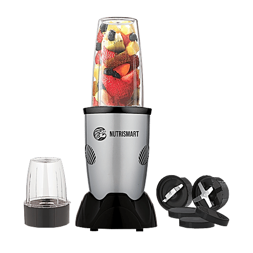 Nutrismart Nutriblend 500 Watt 2 Jars Mixer Grinder (22000 RPM, Overload Protection, Silver), 1 Unit
