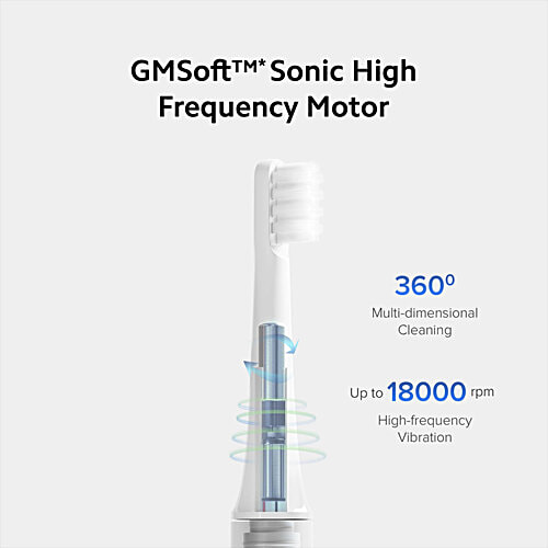 Mi T100 Electric Toothbrush for Adults (Dual Pro Brush Modes, White), 1 N