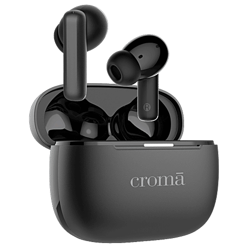 Croma Croma TWS Earbuds with Active Noise Cancellation (IPX5 Water Resistant, Fast Charging, Black), 1 Unit  