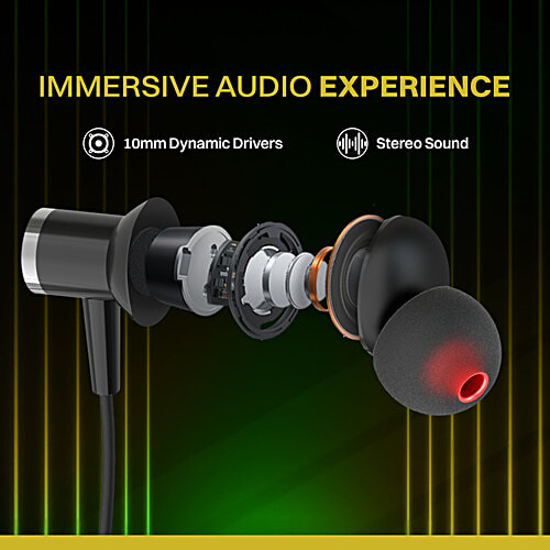 Croma CRSE020EPA0302 Neckband with Environmental Noise Cancellation (IPX4 Water Resistant, 10mm Driver, Black), 1 Unit  