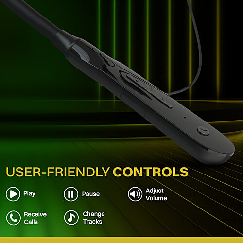 Croma CRSE020EPA0302 Neckband with Environmental Noise Cancellation (IPX4 Water Resistant, 10mm Driver, Black), 1 Unit  