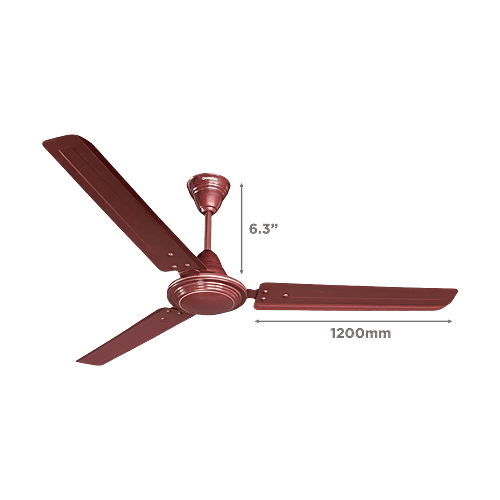 Crompton Surebreeze Hill Briz 1 Star 1200mm 3 Blade Copper Motor Ceiling Fan (Inverter Technology, Brown), 1 Unit
