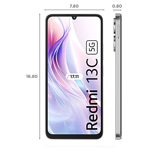 Redmi 13C 5G (6GB RAM, 128GB, Startrail Silver), 1 Unit