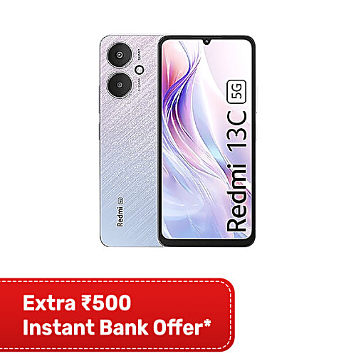Redmi 13C 5G (6GB RAM, 128GB, Startrail Silver), 1 Unit