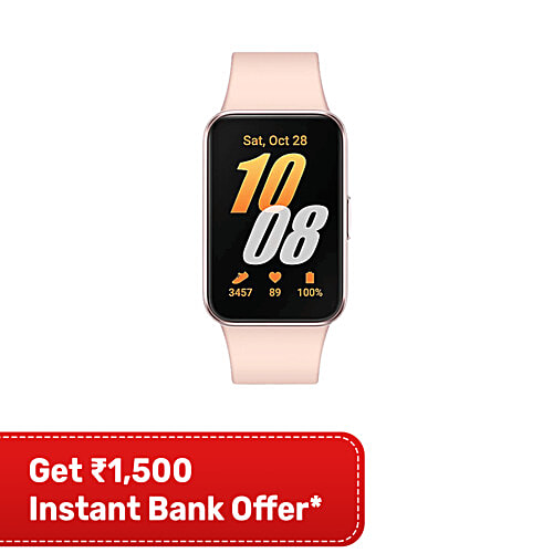 Samsung Galaxy Fit3 Smartwatch with 100 Plus Watch Faces (40.9mm AMOLED Display, IP68 Water Resistant, Pink Gold Strap), 1 Unit  