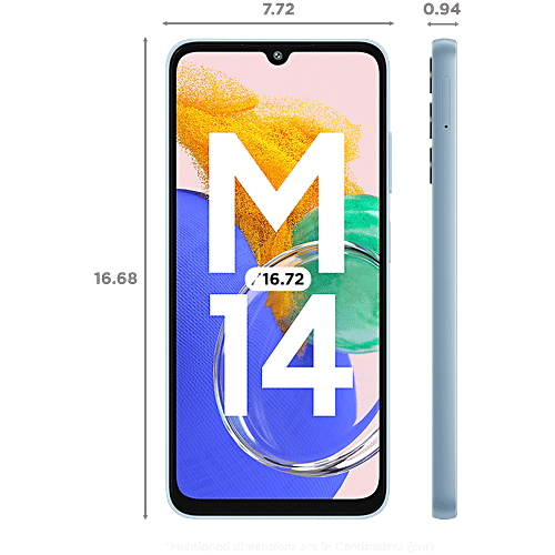 Samsung Galaxy M14 (4GB RAM, 64GB, Arctic Blue), 1 Unit