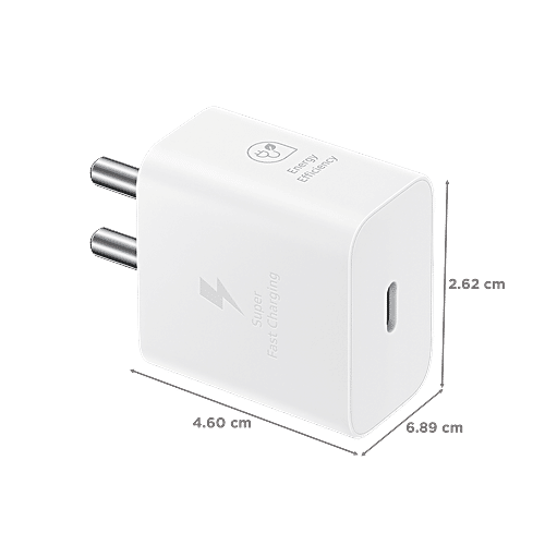 Samsung SAMSUNG 25W Type C Fast Charger (Adapter Only, Support PD 3. PPS, White), 1 Unit