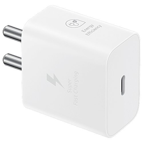 Samsung SAMSUNG 25W Type C Fast Charger (Adapter Only, Support PD 3. PPS, White), 1 Unit
