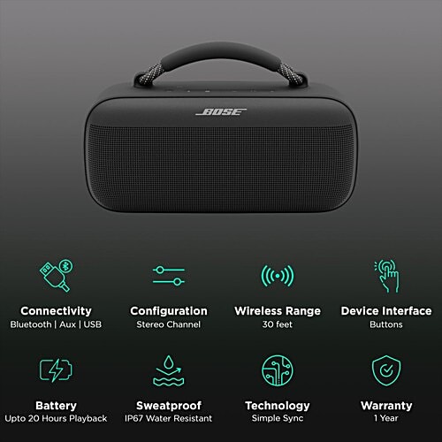 Bose BOSE SoundLink Max Portable Bluetooth Speaker (IP67 Waterproof & Dustproof, Deep Bass, Stereo Channel, Black), 1 Unit  
