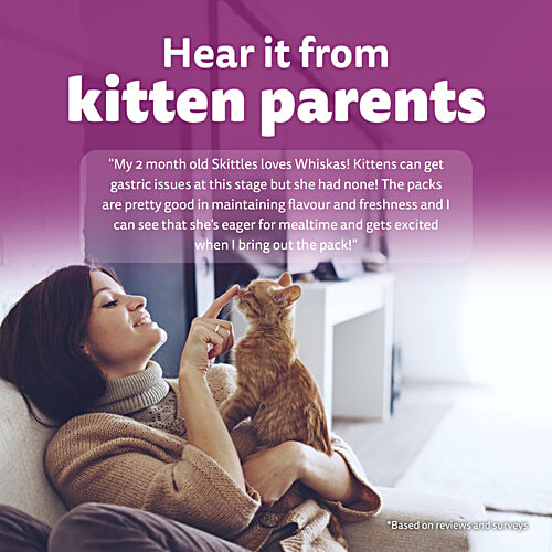 Whiskas Kitten 2-12 Months Wet Cat Food - Mackerel Flavour, 80 g Pouch Mackerel Flavour, 2-12 Months, 100% Complete & Balanced Nutrition