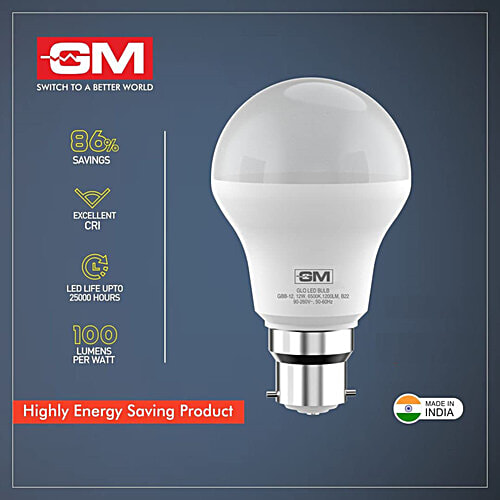 GM GEO 12 Watt LED Bulb - 6500K, Cool White, CDL, 2 pcs  
