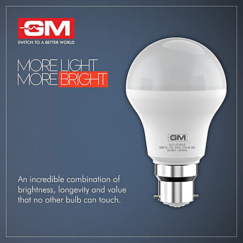 GM GEO 12 Watt LED Bulb - 6500K, Cool White, CDL, 2 pcs  