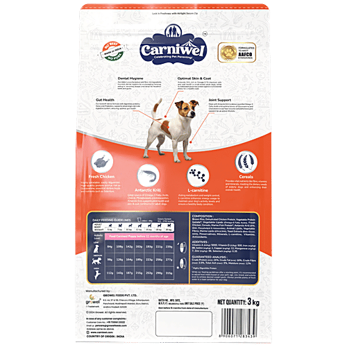 Carniwel Adult Dry Dog Food - Fresh Chicken, For Small Breed, 3 kg  