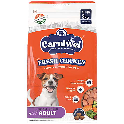 Carniwel Adult Dry Dog Food - Fresh Chicken, For Small Breed, 3 kg  