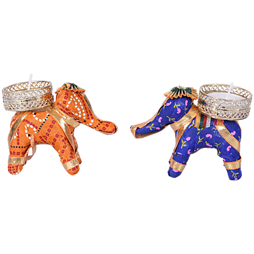 Divine Art Elephant Tea Light Holder, 2 pcs (Set of 2)