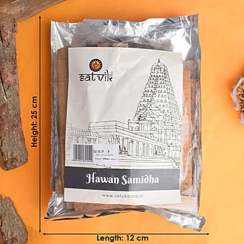 Satvik Hawan Samidha Mango Wood, 500 g  Hawan Samidha, Mango Wood, Puja Essentials