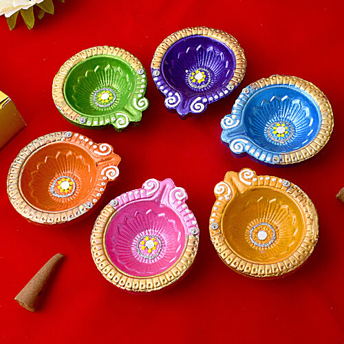 Satvik Clay Diya - Model 3, 6 pcs  