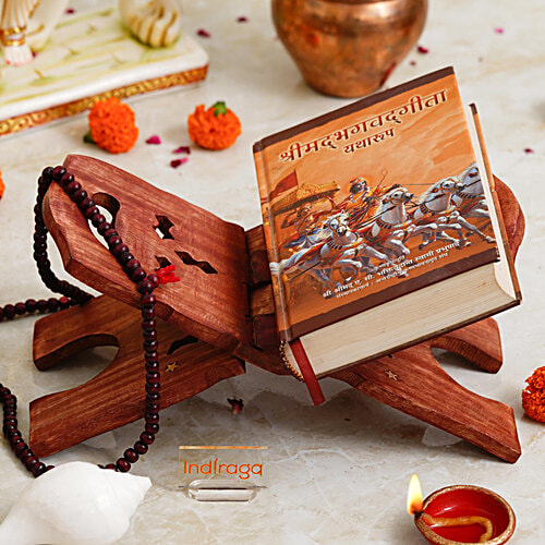 Buy Indiraga Brown Rosewood Holy Book Holder Stand For Reading Online