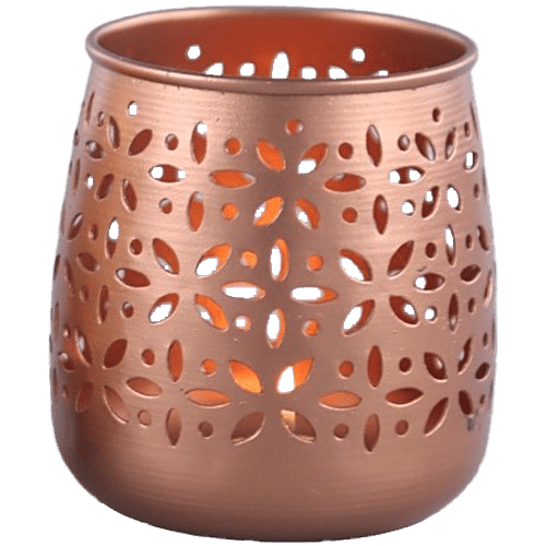 APJ Metal T- Light Candle Holder - Big, Rose Gold, 1 pc  