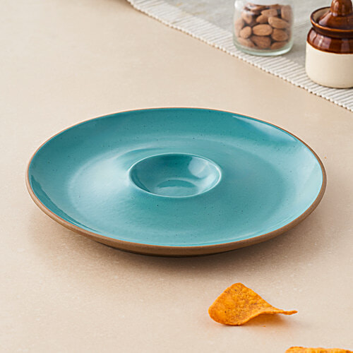 bb home Earth Round Chip & Dip Serving Platter, 25.5 cm, 1 pc