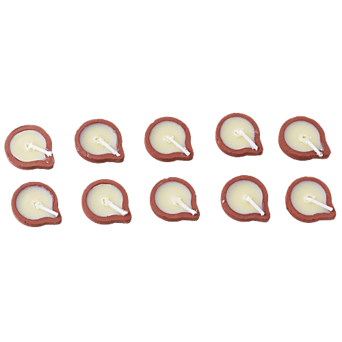 Daivya Sparsh by bigbasket Traditional Ghee Diya - Burn Time Up To 45 Min, 10 pcs Burn Time Up To 40 min