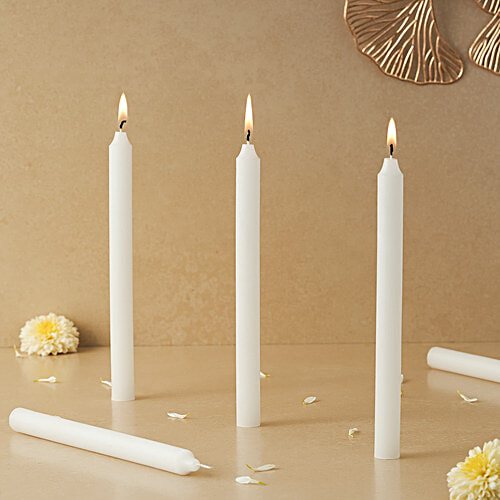 bb home White Glow Candle - 1.6 cm x 20.32 cm, 5 pcs