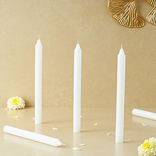 bb home White Glow Candle - 1.6 cm x 20.32 cm, 5 pcs