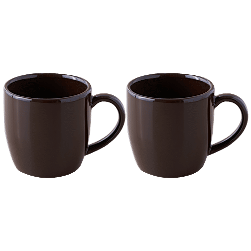 bb home Earth Porcelain Brown Teacup, 200 ml (Set of 4) 
