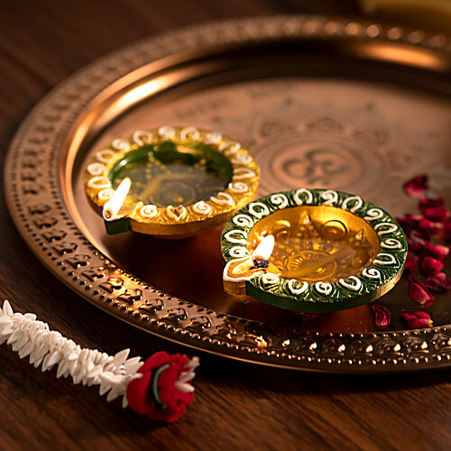 Tota Colour Diya - Design 1, 4 pcs  