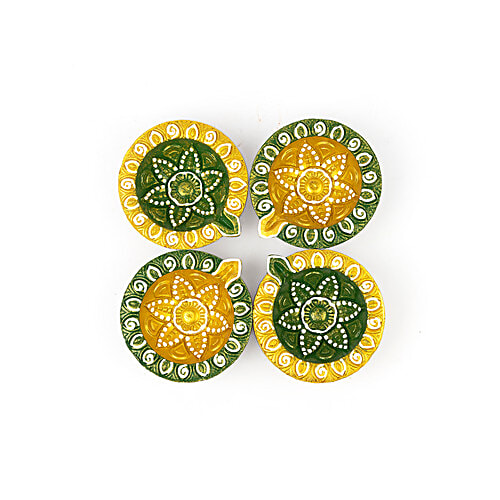Tota Colour Diya - Design 1, 4 pcs  