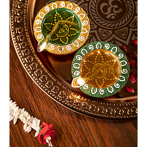 Tota Colour Diya - Design 1, 4 pcs  