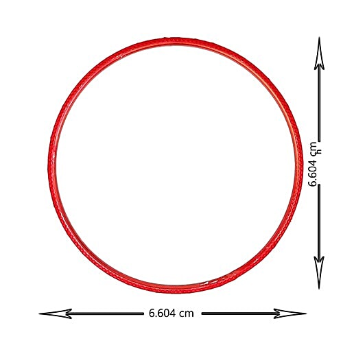 Pearlfiesta Metal Bangles - With Velvet Work, Red, Size 6.60 cm, 24 pcs