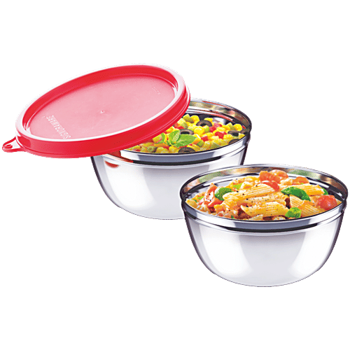 Signoraware Stainless Steel Mixing Bowl Set - Giftable Item, 500 ml (Set of 2) 