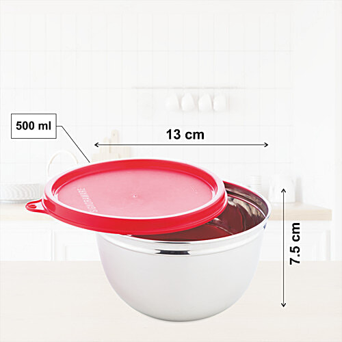 Signoraware Stainless Steel Mixing Bowl Set - Giftable Item, 500 ml (Set of 2) 