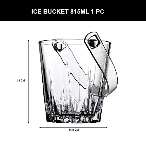 Pasabahce Merry Malt Echo Whisky Set - With Tong, 6 pcs (Ice Bucket - 815 ml + 4 x 300 ml Whisky Glass)