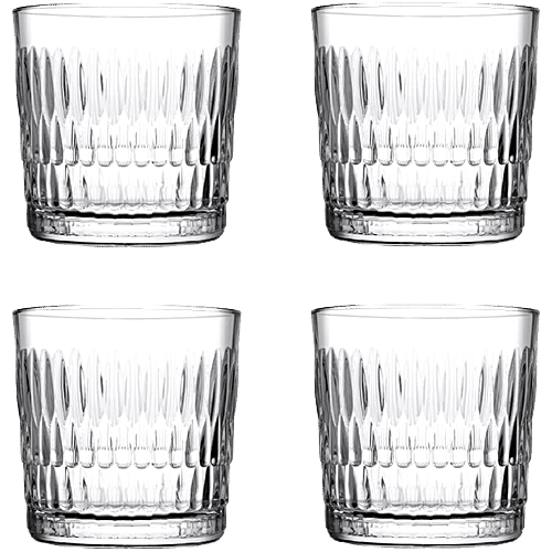 Pasabahce Sip & Savour Rain Party Set, 6 pcs (Whisky Glass - 4 x 300 ml + Bowl - 2 x 175 ml)