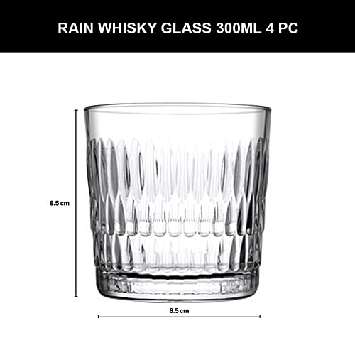 Pasabahce Sip & Savour Rain Party Set, 6 pcs (Whisky Glass - 4 x 300 ml + Bowl - 2 x 175 ml)