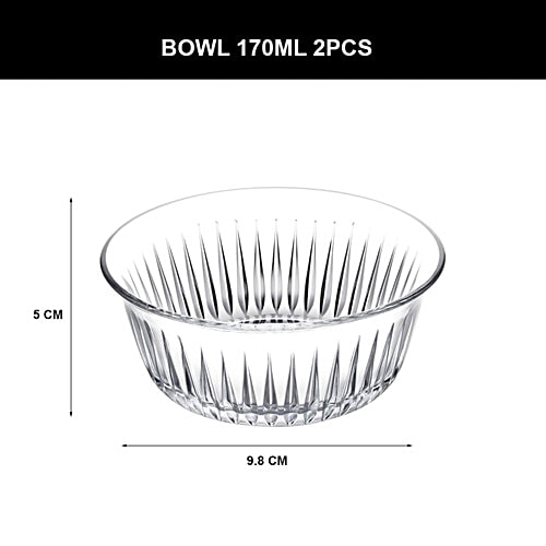 Pasabahce Sip & Savour Rain Party Set, 6 pcs (Whisky Glass - 4 x 300 ml + Bowl - 2 x 175 ml)