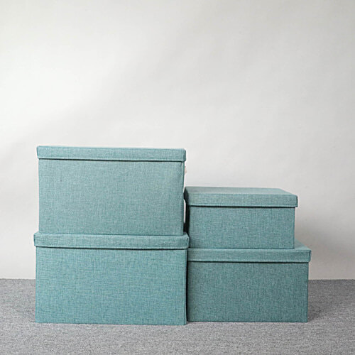 DP Cotton Cloth Storage Box - Small, Foldable Organizer Bag For Blankets, Comforters, Toys, 18 L  