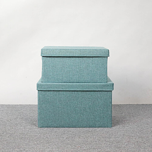 DP Cotton Cloth Storage Box - Small, Foldable Organizer Bag For Blankets, Comforters, Toys, 18 L  