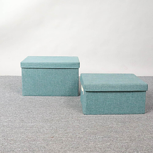 DP Cotton Cloth Storage Box - Small, Foldable Organizer Bag For Blankets, Comforters, Toys, 18 L  