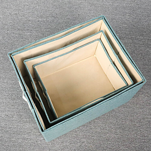 DP Cotton Cloth Storage Box - Small, Foldable Organizer Bag For Blankets, Comforters, Toys, 18 L  