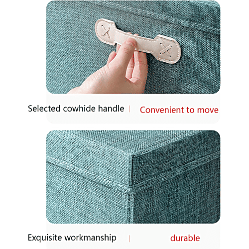 DP Cotton Cloth Storage Box - Large, Foldable Organizer Bag For Blankets, Comforters, Toys, 45 L  